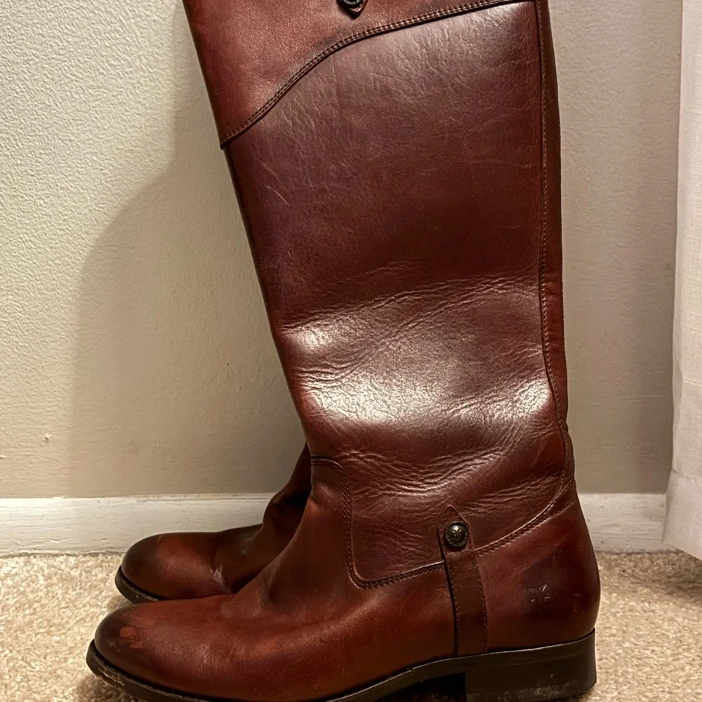 Frye Women's Extended Calf Melissa Button Leather Boots - Picture 2 of 12